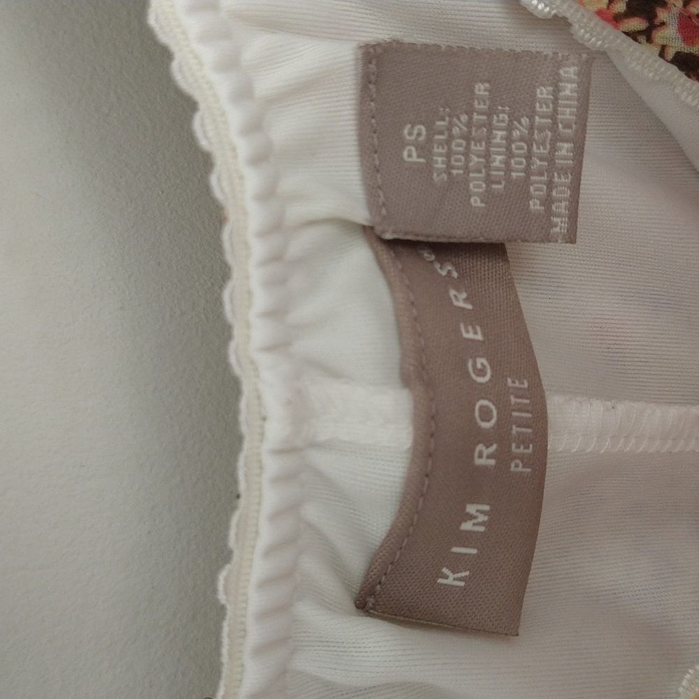 Kim Rogers Petite 90s Y2K Brown, Pale Green, & Pink Ruffle Midi Skirt - Picture 8 of 8